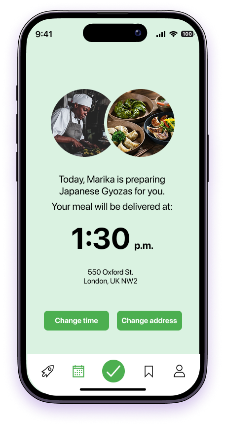 iPhone app
            delivery screen